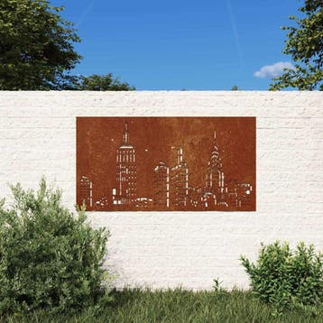 vidaXL Wanddecoratie tuin skyline-ontwerp 105x55 cm, Verzenden, Nieuw