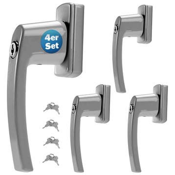 Raamsluiting met Slot 4 stuks Zilver (Raamsluitingen), Verzenden, Nieuw