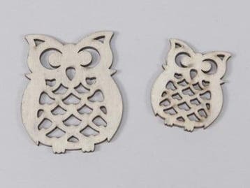 Houten Uiltjes Grijs 5–7 cm 10 stuks, Ophalen of Verzenden, Nieuw