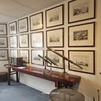 Serie van 24 lithos  Zeeslagen getekend door PJ Schotel uit, Ophalen of Verzenden