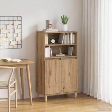 vidaXL buffetkast Artisanaal eiken 60 x 36 x 110 cm Bewerkt, Minder dan 50 cm, Verzenden, 100 tot 150 cm, Nieuw