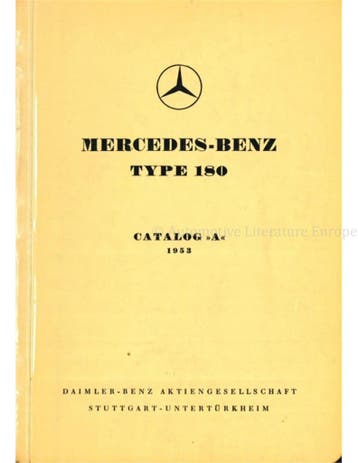 1953 MERCEDES BENZ 180 ONDERDELENHANDBOEK, Auto diversen, Handleidingen en Instructieboekjes