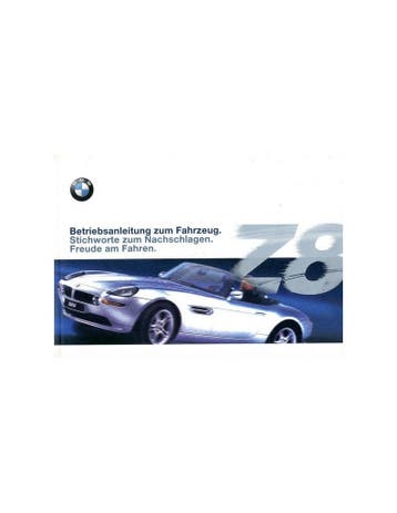 2000 BMW Z8 INSTRUCTIEBOEKJE DUITS, Auto diversen