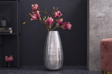 Elegante vaas ORIENT 50cm zilver in hamerslagpatroon - 41548, Ophalen of Verzenden, Nieuw