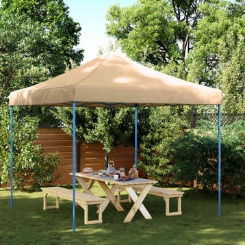 vidaXL Partytent Beige 292 x 292 x 315 cm Oxford Stof, Tuin en Terras, Partytenten, Verzenden, Nieuw, Partytent