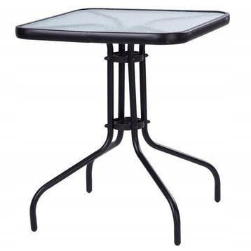 Tuintafel Gehard Glas Zwart 60x60 | Nieuw | OP=OP, Tuin en Terras, Tuintafels, Ophalen of Verzenden, Nieuw, Vierkant, Metaal