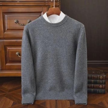 Heren Kasjmier Trui met Ronde Hals - Losse Pasvorm, Oversize, Verzenden, Nieuw