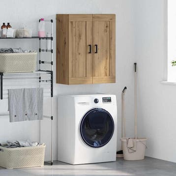 vidaXL Wandkast Artisan Eiken 69,5 x 34 x 90 cm Bewerkt hout, Huis en Inrichting, Kasten | Buffetkasten, Minder dan 50 cm, Verzenden