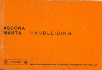 1975 Opel Ascona Manta Handleiding Nederlands, Auto diversen, Verzenden