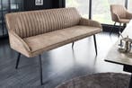 Design bank TURIN 160cm taupe zwart metalen poten met, Huis en Inrichting, Ophalen of Verzenden, Nieuw