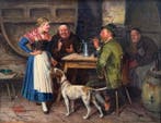 Johann Adalbert Heine (1850-1903) - Belle Aubergiste, Moines