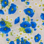 BA200 - Stof Papaveri Blu e Margherite – Country Chic -