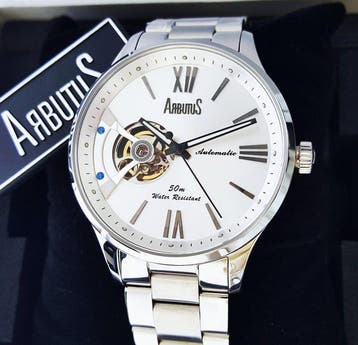 Arbutus - Automatic - Open Heart - Sapphire - Steel - NEW -, Nieuw
