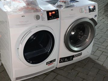 TOPSET! AEG 8KG Wasmachine AEG 8KG Warmtepompdroger!, Witgoed en Apparatuur, Wasmachines, Energieklasse A of zuiniger, 1200 tot 1600 toeren