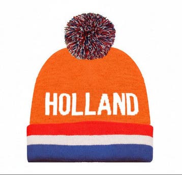 Holland Fan Muts – Oranje met Rood-Wit-Blauwe Pluim, Verzenden, Nieuw