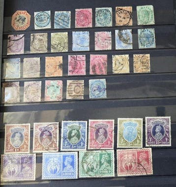 India - d828) Only classic stamps many cancellations on 17, Gestempeld