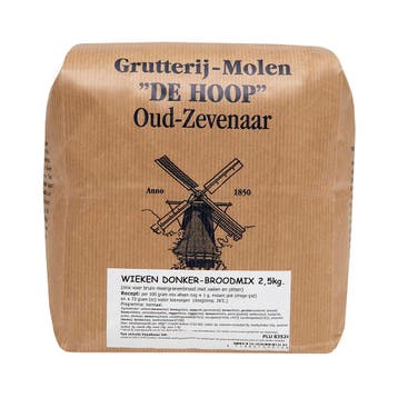 Molen de Hoop Wieken Donker Broodmix 2,5kg, Verzenden, Nieuw
