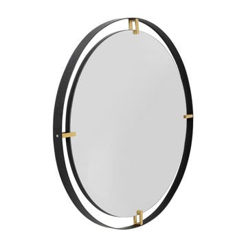 *WOONWINKEL* Kare Design Betsy Ronde Spiegel Zwart Goud 90 C, Huis en Inrichting, Verzenden, Nieuw