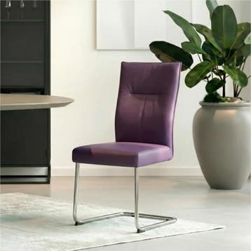Leren eetkamerstoel Retro - Toledo Aubergine (paars) -, Huis en Inrichting, Stoelen, Overige kleuren, Nieuw, Leer, Ophalen of Verzenden