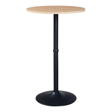Bartafel Vantaa rond 100xØ60 cm zwart en eikenkleurig [en.ca, Verzenden, Nieuw