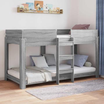 vidaXL Bunk Bed voor Kinderen Grijs Sonoma 80 x 200 cm, Verzenden, Nieuw, Grijs, Hout