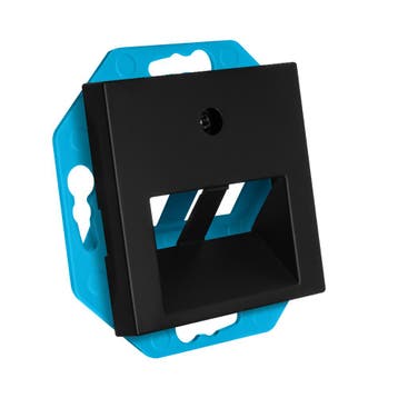 Modular Jack 30° 2-voudig met Centraalplaat V1/J1 Mat Zwart, Ophalen of Verzenden, Nieuw, Groepenkast