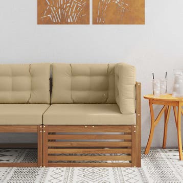 vidaXL Outdoor Hoekbank Massief Acaciahout Naturel, Verzenden, Nieuw