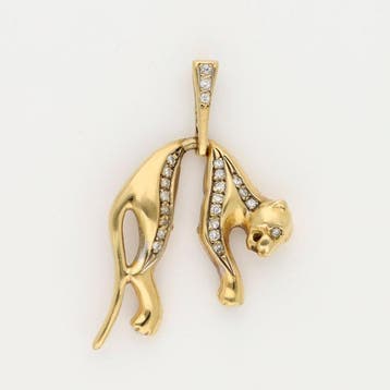 Hanger - 18 karaat Geel goud Diamant (Natuurlijk)