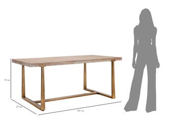 EETTAFEL ANKARA CM 180X90X78, Huis en Inrichting, Tafels | Eettafels, Ophalen of Verzenden, Nieuw