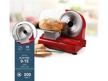 DOMO DO522S - Snijmachine - 22 cm licht gekarteld mes - Rood, Verzenden, Nieuw in verpakking