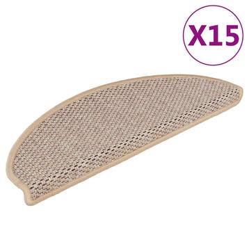 vidaXL Trapmatten zelfklevend 15 st sisal-look 65x21x4 cm, Verzenden, Nieuw