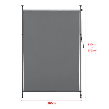 [pro.tec] Rolgordijn voor buiten Cimarra 200x270 cm donkergr, Verzenden, Nieuw
