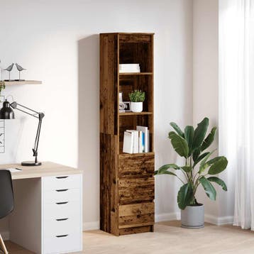vidaXL buffetkast 37,5x35x180 cm bewerkt hout oud, Huis en Inrichting, Minder dan 50 cm, Verzenden, Nieuw, Minder dan 100 cm