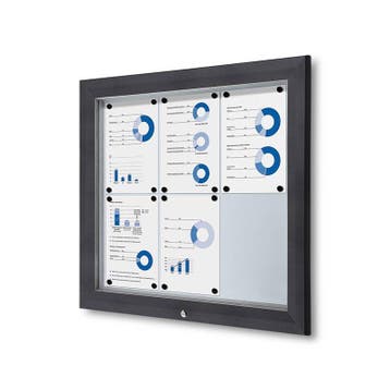 Informatiekast Buiten Whiteboard 6x A4 Antracietgrijs, Nieuw in verpakking