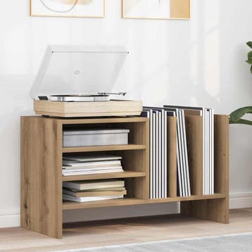 vidaXL Platenkast Artisan Eiken 78.5 x 35 x 45 cm Bewerkt, Verzenden, Nieuw