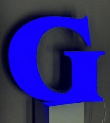 Bord „G“ Plexiglas - Neonlichtbord - Acryl