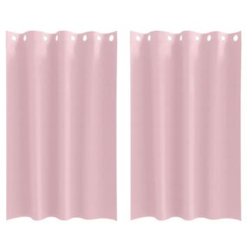 vidaXL Zwart-out Gordijnen met Ringen 2 st Babyroze 175 x, Huis en Inrichting, Stoffering | Gordijnen en Lamellen, Verzenden, Nieuw