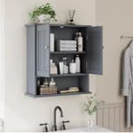 Badkamerkast Wandmontage – 2 Deuren en Open Planken Badkamer, Huis en Inrichting, Verzenden, Nieuw