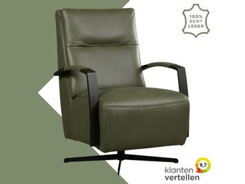 Leren draaifauteuil Award - Granada Moss (olijf/groen) -, Nieuw, Ophalen of Verzenden, 50 tot 75 cm, Industrieel, Modern