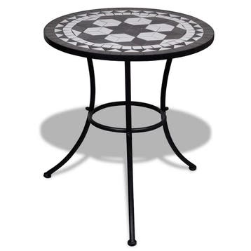 Bistrotafel 60cm Mozaiek | Retourdeal -34% Korting, Huis en Inrichting, 50 tot 100 cm, Rond, Tot twee personen, Zo goed als nieuw
