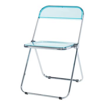 Klapstoel set van 2 Pornainen 74x46x47 cm lichtblauw transpa, Verzenden, Nieuw