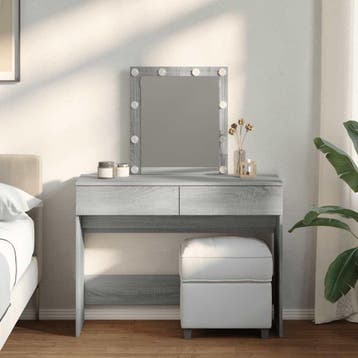 vidaXL Kaptafel met LED-verlichting 100x40x130 cm grijs, Verzenden, Nieuw