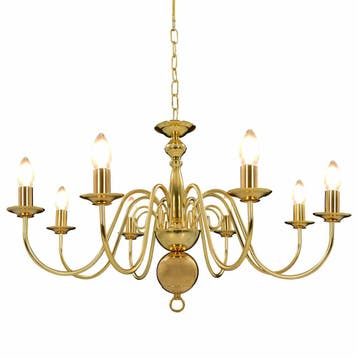 vidaXL Kroonluchter 8xE14 goudkleurig, Huis en Inrichting, Lampen | Kroonluchters, Verzenden, Nieuw