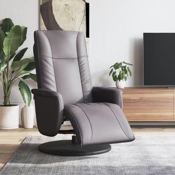 vidaXL Fauteuil verstelbaar met voetensteun kunstleer grijs, Huis en Inrichting, Fauteuils, Verzenden, Nieuw