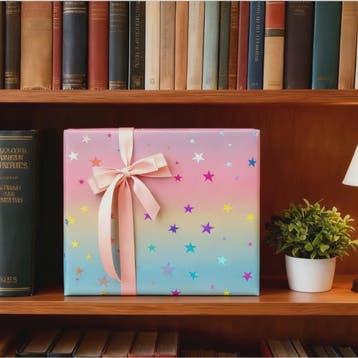 Feestelijk Regenboog Cadeaupapier met Sterren & Stippen - 43, Diversen, Verzenden, Nieuw