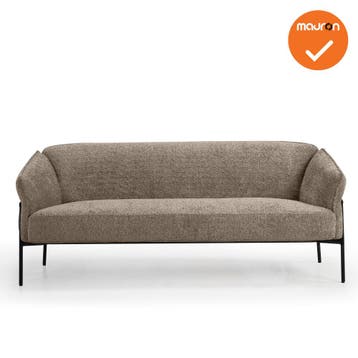 Luxe Designbank - Beige - 2-zits + armleuningen, Werkplek, Ophalen of Verzenden, Gebruikt, Overige typen