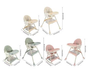 Opvouwbare Baby Kinderstoel met Wielen en Dubbele Eettray, Kinderen en Baby's, Kinderstoelen, Verzenden, Nieuw