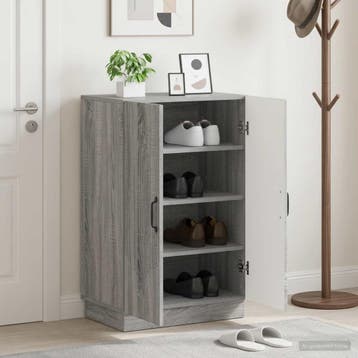 vidaXL Schoenenkast HOORN 59,5 x 39,5 x 87 cm Bewerkt hout, Verzenden, Nieuw
