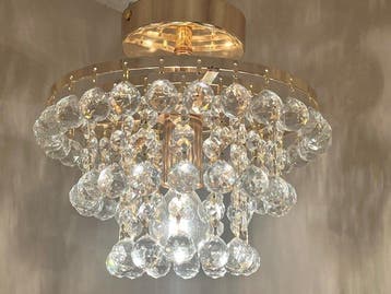 Swarovski - Plafondlamp - Kristal, Bladgoud