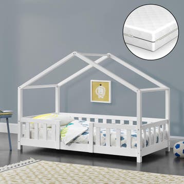 Kinderbed Treviolo met uitvalbeveiliging en matras 70x140 cm, Verzenden